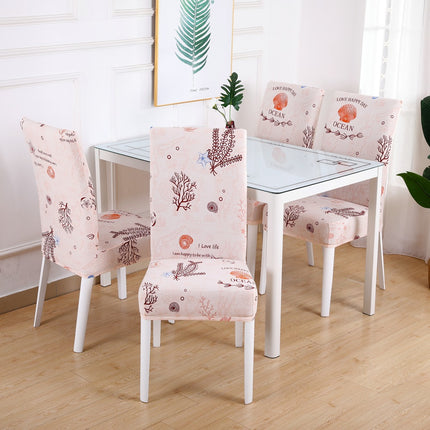 1 Piece High Elastic Floral Chair Back Cover Home Hotel Restaurant Removable Washable Chair Back Cover-C