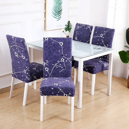 1 Piece High Elastic Floral Chair Back Cover Home Hotel Restaurant Removable Washable Chair Back Cover-C