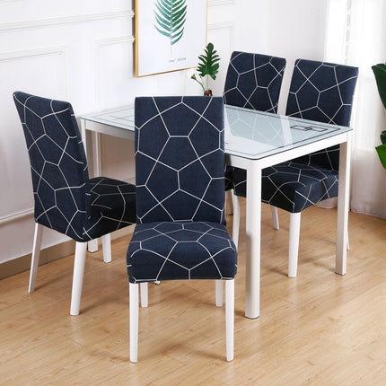 1 Piece High Elastic Floral Chair Back Cover Home Hotel Restaurant Removable Washable Chair Back Cover-C