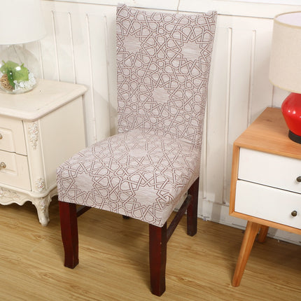 1 Piece High Elastic Floral Chair Back Cover Home Hotel Restaurant Removable Washable Chair Back Cover-C