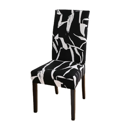 1 Piece High Elastic Floral Chair Back Cover Home Hotel Restaurant Removable Washable Chair Back Cover-D