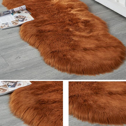 Ultra Soft Faux Sheepskin Fur Rug  Fluffy Area Rugs Chair Couch Cover Fuzzy Rug for Bedroom Bedside Floor Sofa Living Room