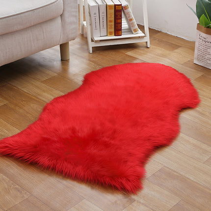 Irregular Faux Fur Rugs Super Soft Fluffy Faux Sheepskin Rugs Deerskin Pile Non-Slip Backing Shaggy Rug Pads