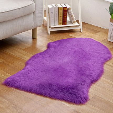 Irregular Faux Fur Rugs Super Soft Fluffy Faux Sheepskin Rugs Deerskin Pile Non-Slip Backing Shaggy Rug Pads