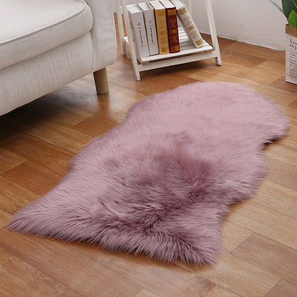 Irregular Faux Fur Rugs Super Soft Fluffy Faux Sheepskin Rugs Deerskin Pile Non-Slip Backing Shaggy Rug Pads