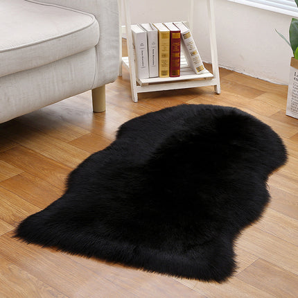 Irregular Faux Fur Rugs Super Soft Fluffy Faux Sheepskin Rugs Deerskin Pile Non-Slip Backing Shaggy Rug Pads