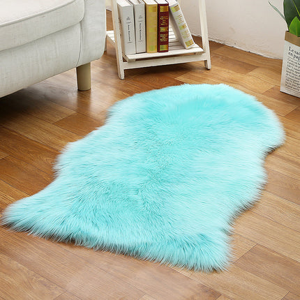 Irregular Faux Fur Rugs Super Soft Fluffy Faux Sheepskin Rugs Deerskin Pile Non-Slip Backing Shaggy Rug Pads