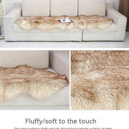 Irregular Faux Fur Rugs Super Soft Fluffy Faux Sheepskin Rugs Deerskin Pile Non-Slip Backing Shaggy Rug Pads