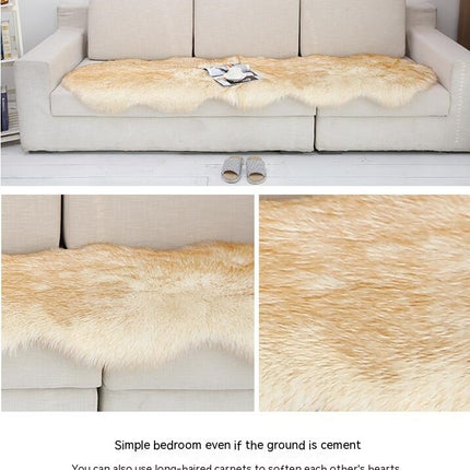 Irregular Faux Fur Rugs Super Soft Fluffy Faux Sheepskin Rugs Deerskin Pile Non-Slip Backing Shaggy Rug Pads