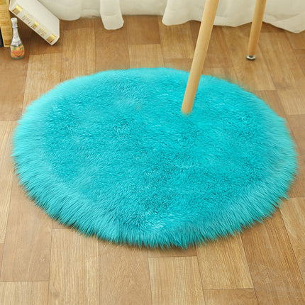 Ultra Soft Faux Wool Chair Rugs Non-Slip Fluffy Wool Area Rug for Bedroom Floor Decorations