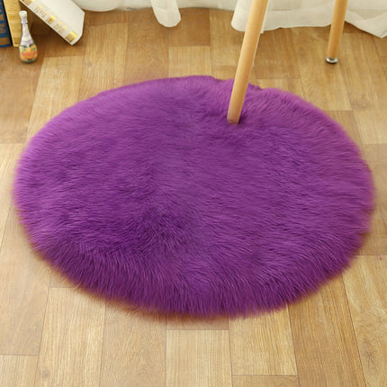 Ultra Soft Faux Wool Chair Rugs Non-Slip Fluffy Wool Area Rug for Bedroom Floor Decorations