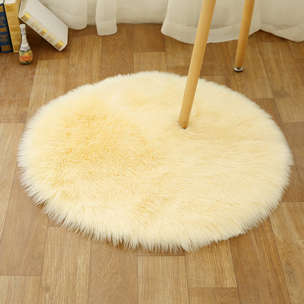 Ultra Soft Faux Wool Chair Rugs Non-Slip Fluffy Wool Area Rug for Bedroom Floor Decorations