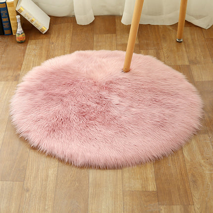 Ultra Soft Faux Wool Chair Rugs Non-Slip Fluffy Wool Area Rug for Bedroom Floor Decorations