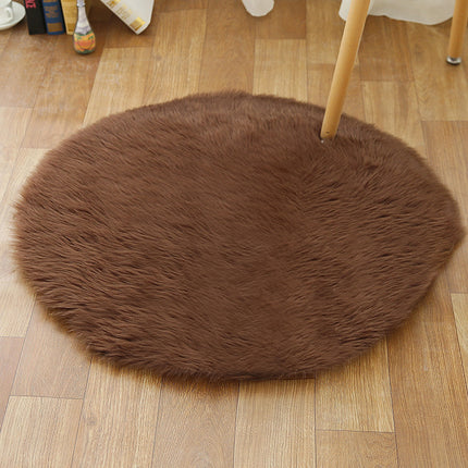 Ultra Soft Faux Wool Chair Rugs Non-Slip Fluffy Wool Area Rug for Bedroom Floor Decorations