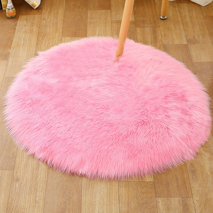 Ultra Soft Faux Wool Chair Rugs Non-Slip Fluffy Wool Area Rug for Bedroom Floor Decorations