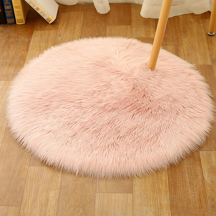 Ultra Soft Faux Wool Chair Rugs Non-Slip Fluffy Wool Area Rug for Bedroom Floor Decorations