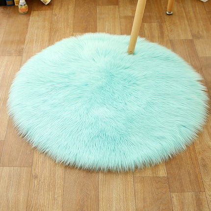 Ultra Soft Faux Wool Chair Rugs Non-Slip Fluffy Wool Area Rug for Bedroom Floor Decorations