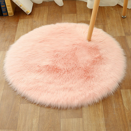 Ultra Soft Faux Wool Chair Rugs Non-Slip Fluffy Wool Area Rug for Bedroom Floor Decorations