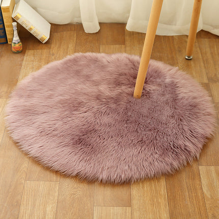 Ultra Soft Faux Wool Chair Rugs Non-Slip Fluffy Wool Area Rug for Bedroom Floor Decorations