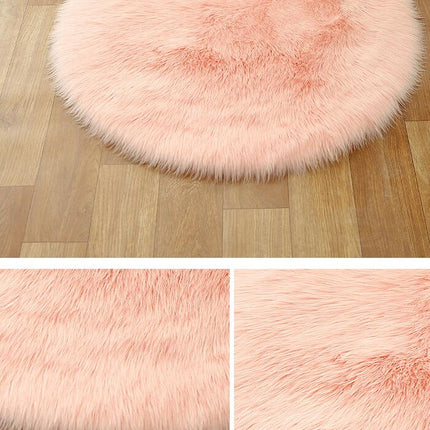 Ultra Soft Faux Wool Chair Rugs Non-Slip Fluffy Wool Area Rug for Bedroom Floor Decorations