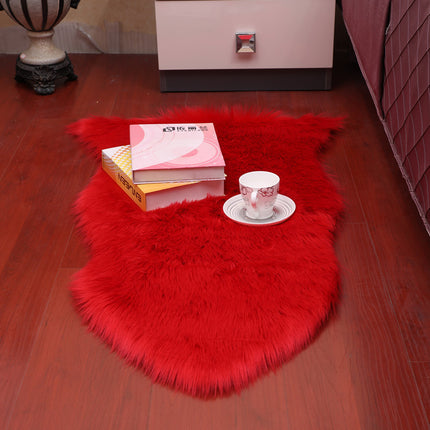 Faux Sheepskin Rugs, Soft Fluffy Faux Chair Cover Hairy Washable Carpet Non Slip Mats for Chair Bed Sofa Floor with Extra Long Wool