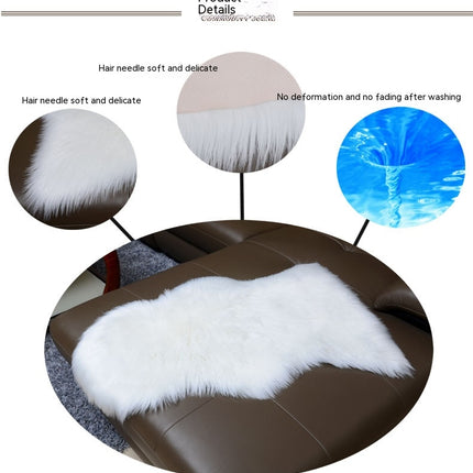 Faux Sheepskin Rugs, Soft Fluffy Faux Chair Cover Hairy Washable Carpet Non Slip Mats for Chair Bed Sofa Floor with Extra Long Wool