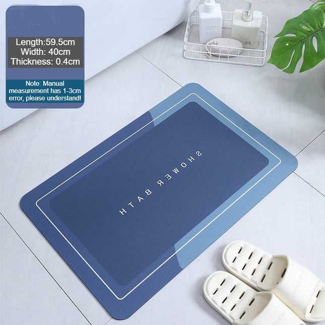 Diatomite Bath rug mat, absorbent diatomite bathroom mats Anti-slip bathroom floor mat, for kitchen bedroom bathroom decor