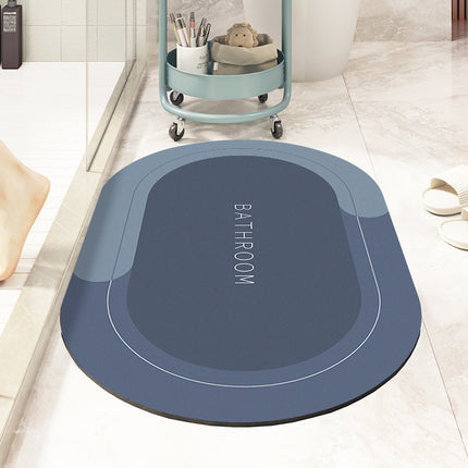 Non-slip quick drying bath mats, super absorbent bathroom rugs, washable oval-rectangular floor bath mat rug