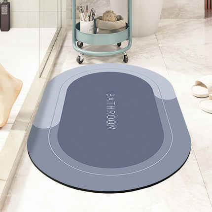 Non-slip quick drying bath mats, super absorbent bathroom rugs, washable oval-rectangular floor bath mat rug