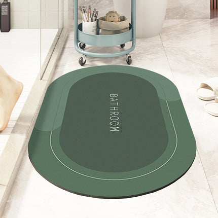 Non-slip quick drying bath mats, super absorbent bathroom rugs, washable oval-rectangular floor bath mat rug