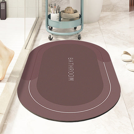 Non-slip quick drying bath mats, super absorbent bathroom rugs, washable oval-rectangular floor bath mat rug