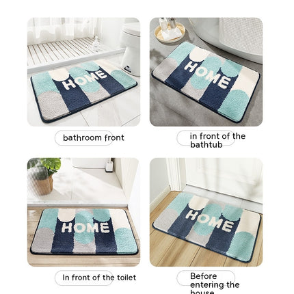 Bath Mat Rug, Super Absorbent Floor Mat, Non-Slip Bathroom Doorway Rug, Soft and Comfortable, Shower Rug with Rubber Backing