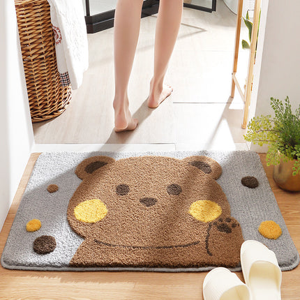 Cartoon Bath Mat Soft Microfiber Bathroom Mats, Non-Slip Durable Bath Rug Super Absorbent Bathmat, Machine Washable Doormat