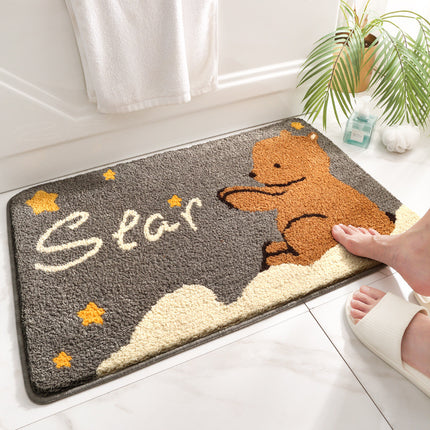 Cartoon Bath Mat Soft Microfiber Bathroom Mats, Non-Slip Durable Bath Rug Super Absorbent Bathmat, Machine Washable Doormat