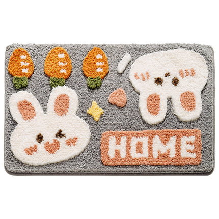 Cartoon Bath Mat Soft Microfiber Bathroom Mats, Non-Slip Durable Bath Rug Super Absorbent Bathmat, Machine Washable Doormat