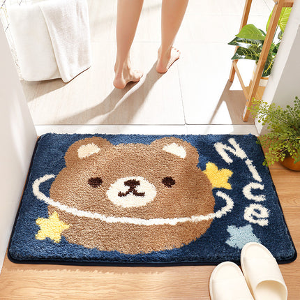 Cartoon Bath Mat Soft Microfiber Bathroom Mats, Non-Slip Durable Bath Rug Super Absorbent Bathmat, Machine Washable Doormat