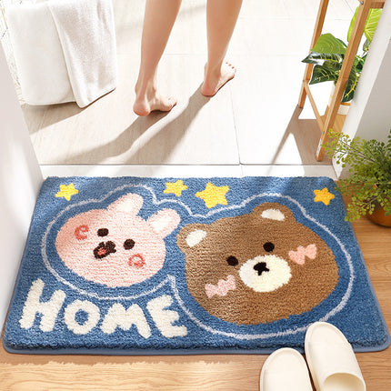 Cartoon Bath Mat Soft Microfiber Bathroom Mats, Non-Slip Durable Bath Rug Super Absorbent Bathmat, Machine Washable Doormat