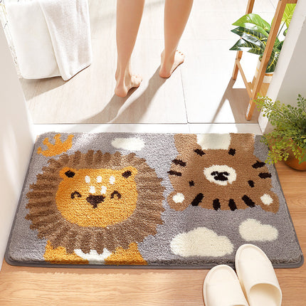 Cartoon Bath Mat Soft Microfiber Bathroom Mats, Non-Slip Durable Bath Rug Super Absorbent Bathmat, Machine Washable Doormat