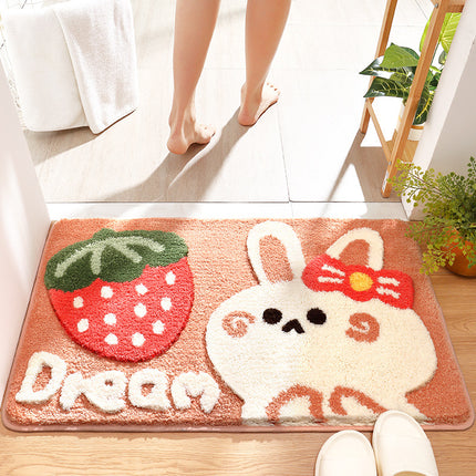 Cartoon Bath Mat Soft Microfiber Bathroom Mats, Non-Slip Durable Bath Rug Super Absorbent Bathmat, Machine Washable Doormat