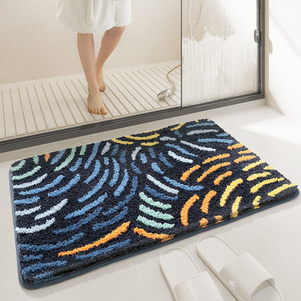 Bath mat, flower bath mat, ultrafine fiber fluffy soft bath mat, anti slip bath mat, machine washable long plush bath mat