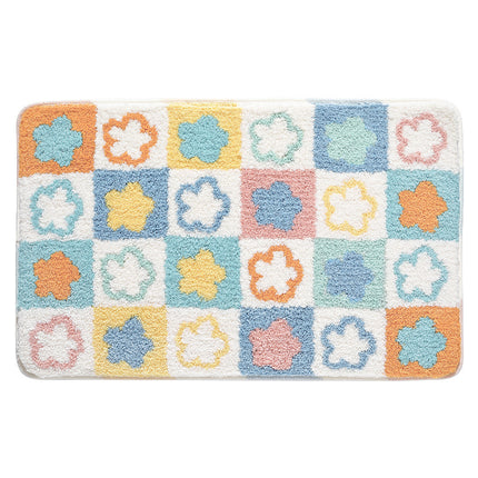 Bath mat, flower bath mat, ultrafine fiber fluffy soft bath mat, anti slip bath mat, machine washable long plush bath mat