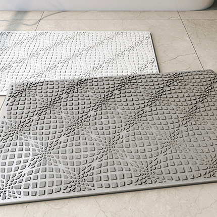 Bathroom Rugs Shower Non-Slip Bath Mat Soft Rubber Bathroom Mat, Powerful Suction Cup Bathmat Non-Slip Easy to Clean