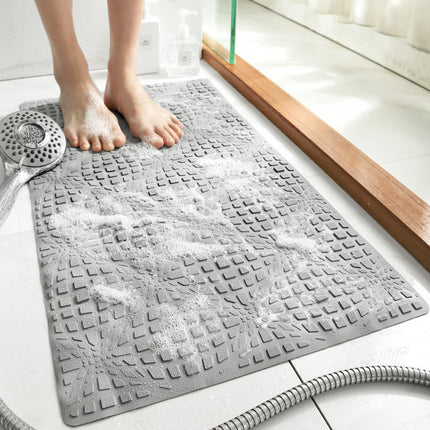 Bathroom Rugs Shower Non-Slip Bath Mat Soft Rubber Bathroom Mat, Powerful Suction Cup Bathmat Non-Slip Easy to Clean