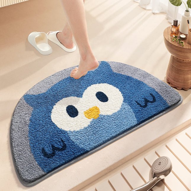 Half Round Bath Mats, Entrance Carpet Cartoon Doormat, Half Round Cute Entrance Welcome Mat, Half Round Non-Slip Rug