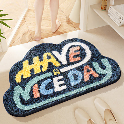 Half Round Bath Mats, Entrance Carpet Cartoon Doormat, Half Round Cute Entrance Welcome Mat, Half Round Non-Slip Rug