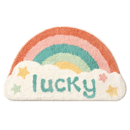 Half Round Bath Mats, Entrance Carpet Cartoon Doormat, Half Round Cute Entrance Welcome Mat, Half Round Non-Slip Rug