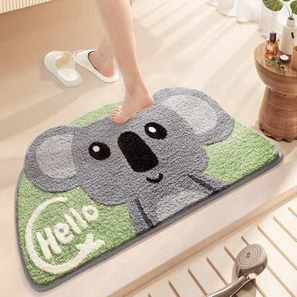 Half Round Bath Mats, Entrance Carpet Cartoon Doormat, Half Round Cute Entrance Welcome Mat, Half Round Non-Slip Rug