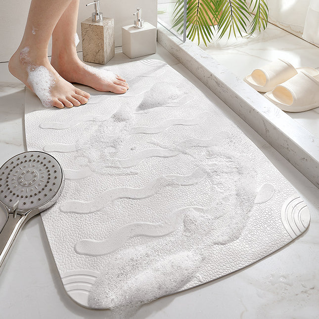 Shower Mat Non Slip Bathmat Anti Mould Bathroom Rug - TPE Material Soft Bath Mats with Suction Cups for Inside Shower, Easy to Clean