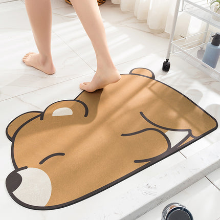 Cute Cartoon Bathroom Rugs Entrance Non-slip Bath Mat, Home Bathroom Absorbent Floor Mat, Toilet Quick Dry Mat, Bathroom Shower Mat