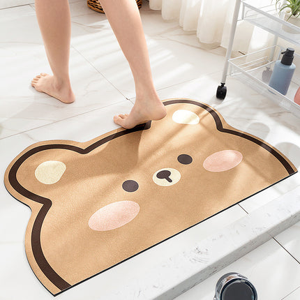 Cute Cartoon Bathroom Rugs Entrance Non-slip Bath Mat, Home Bathroom Absorbent Floor Mat, Toilet Quick Dry Mat, Bathroom Shower Mat